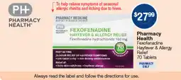 Pharmacist Advice Pharmacy Health Fexofenadine Hayfever & Allergy Relief offer