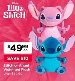 Toyworld Stitch or Angel Weighted Plush W offer