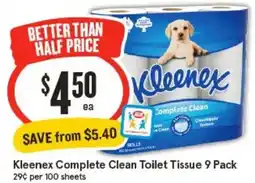 IGA Kleenex Complete Clean Toilet Tissue offer