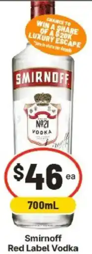 IGA Smirnoff Red Label Vodka offer