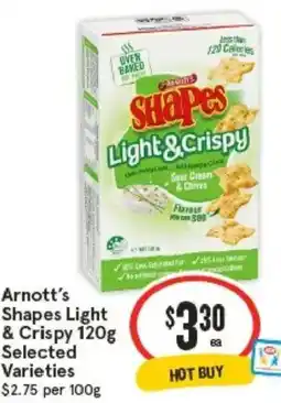 IGA Arnotts Shapes Light & Crispy offer