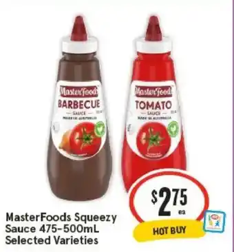 IGA MasterFoods Squeezy Sauce Selected Varieties offer