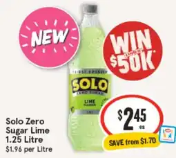 IGA Solo Zero Sugar Lime offer