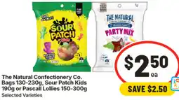 IGA The Natural Confectionery Co Bags Sour Patch Kids or Pascall Lollies offer