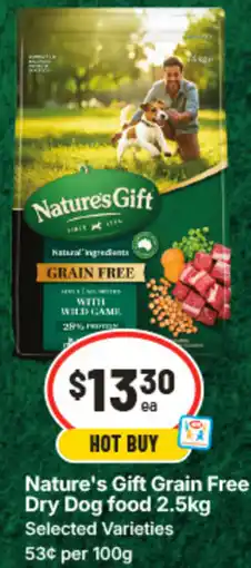 IGA Natures Gift Grain Free Dry Dog food offer