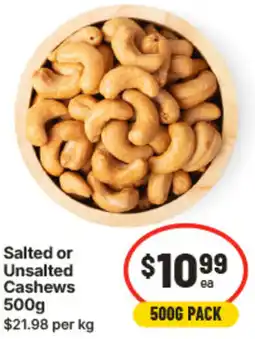IGA Salted or Unsalted Cashews offer