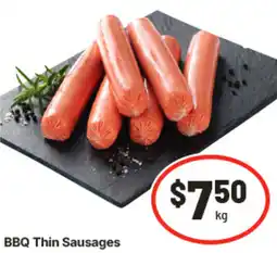 IGA Bbq thin sausages offer