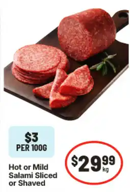 IGA Hot or Mild Salami Sliced or Shaved offer
