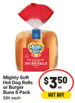 IGA Mighty Soft Hot Dog Rolls or Burger Buns offer