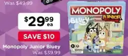 Toyworld Monopoly Junior Bluey offer