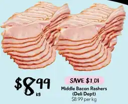 Drakes Middle Bacon Rashers offer