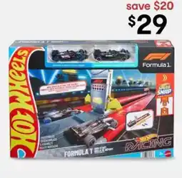 Kmart Hot Wheels Racing Formula 1 Grid Start Track Set & 2 Die-Cast F1 Cars in 1:64 Scale offer