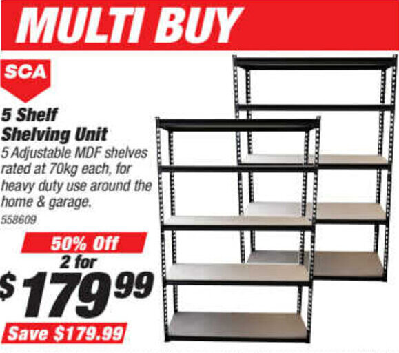 5 Shelf Shelving Unit offer at SuperCheap Auto