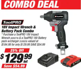 SuperCheap Auto 18V Impact Wrench & Battery Pack Combo offer