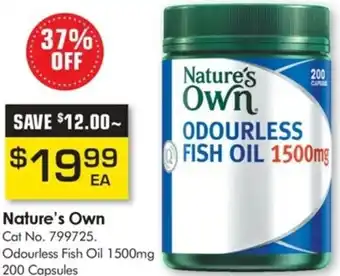 Pharmacy Direct Nature's Own Odourless Fish Oil 1500mg offer