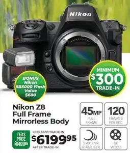 Teds Cameras Nikon Z8 Full Frame Mirrorless Body offer