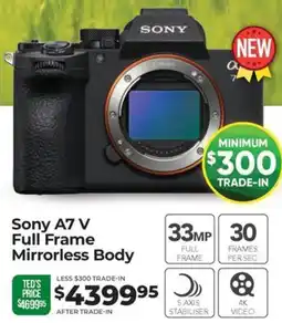 Teds Cameras Sony A7 V Full Frame Mirrorless Body offer