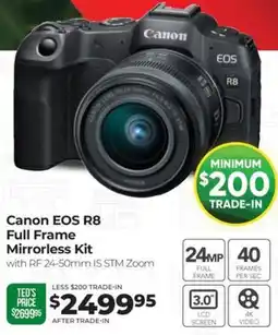 Teds Cameras Canon EOS R8 Full Frame Mirrorless Kit offer