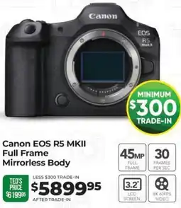 Teds Cameras Canon EOS R5 MKII Full Frame Mirrorless Body offer
