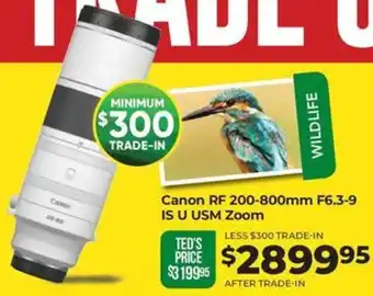 Teds Cameras Canon RF 200-800mm F6.3-9 IS U USM Zoom offer