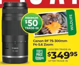 Teds Cameras Canon RF 75-300mm F4-5.6 Zoom offer