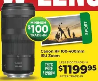 Teds Cameras Canon RF 100-400mm ISU Zoom offer