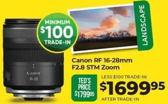 Teds Cameras Canon RF 16-28mm F2.8 STM Zoom offer
