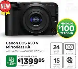 Teds Cameras Canon EOS R50 V Mirrorless Kit offer