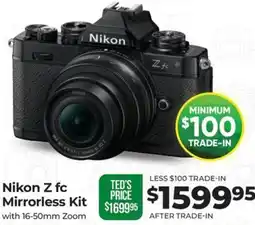 Teds Cameras Nikon Z fc Mirrorless Kit offer