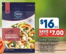 Foodland Global Seafoods Prawns Cooked Tail On offer