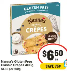 IGA Nannas Gluten Free Classic Crepes offer