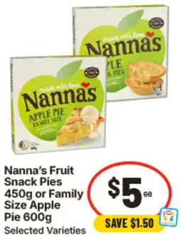 IGA Nanna's Fruit Snack Pies or Family Size Apple Pie offer