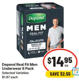 IGA Depend Real Fit Men Underwear offer