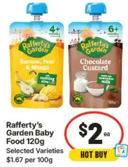 IGA Raffertys Garden Baby Food offer