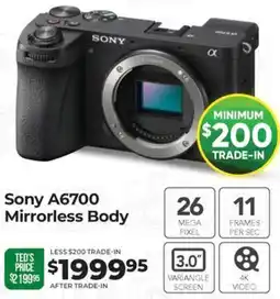 Teds Cameras Sony A6700 Mirrorless Body offer