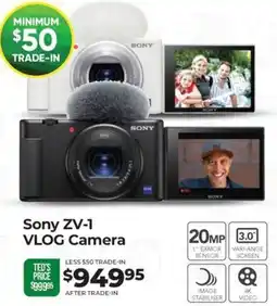 Teds Cameras Sony ZV-1 VLOG Camera offer