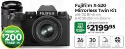 Teds Cameras Fujifilm X-S20 Mirrorless Twin Kit offer