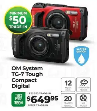 Teds Cameras OM System TG-7 Tough Compact Digital offer