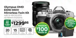 Teds Cameras Olympus OMD EM10 MKIV Mirrorless Twin Kit offer