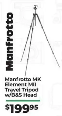 Teds Cameras Manfrotto MK Element MII Travel Tripod w/B&S Head offer