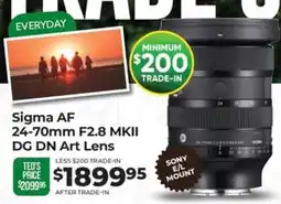 Teds Cameras Sigma AF 24-70mm F2.8 MKII DG DN Art Lens offer