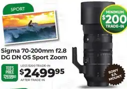 Teds Cameras Sigma 70-200mm f2.8 DG DN OS Sport Zoom offer