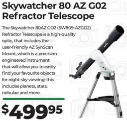 Teds Cameras Skywatcher 80 AZ G02 Refractor Telescope offer