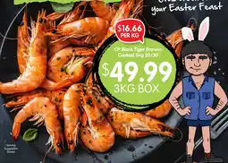 Spudshed CP Black Tiger Prawns Cooked offer