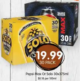 Spudshed Pepsi Max Or Solo offer