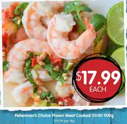 Spudshed Fisherman's Choice Prawn Meat Cooked 31/40 offer