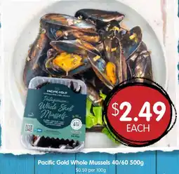 Spudshed Pacific Gold Whole Mussels 40/60 offer