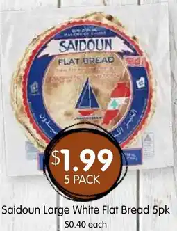 Spudshed Saidoun Large White Flat Bread offer