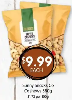 Spudshed Sunny Snacks Co Cashews offer