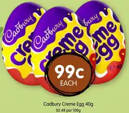 Spudshed Cadbury Creme Egg offer